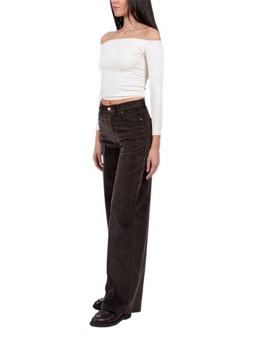 pantalone donna largo in velluto duemilarighe marrone Atelier Cigala's | 138-TVS23133